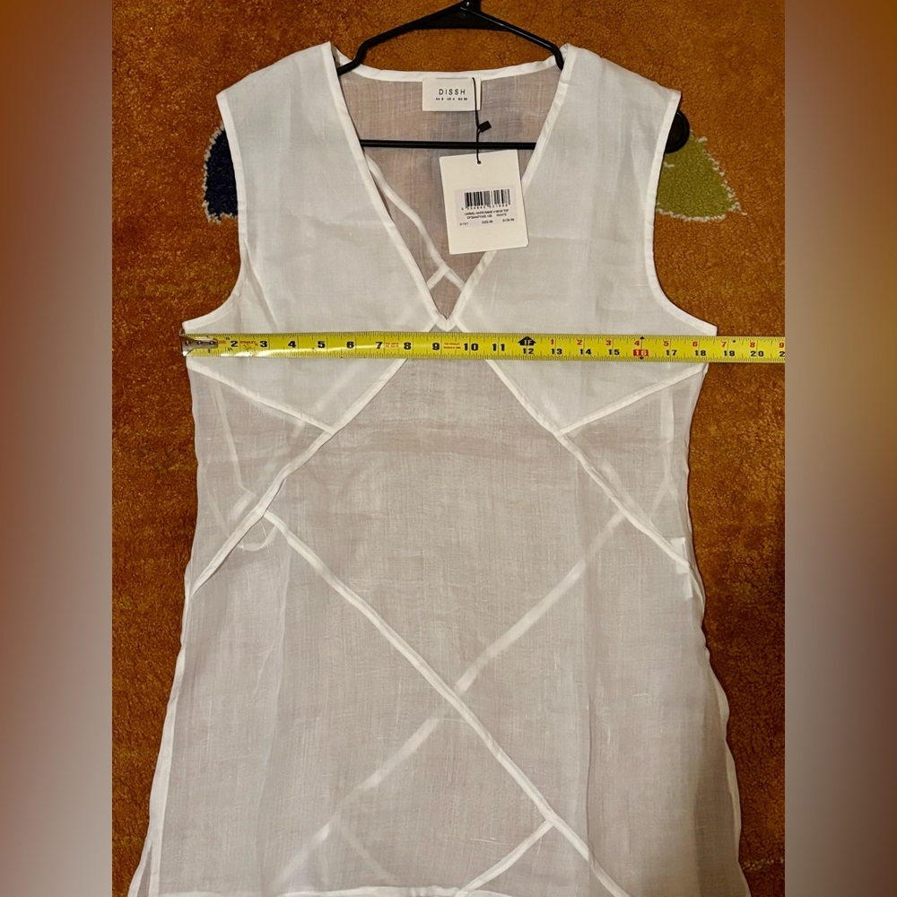 Brand New Never Worn DISSH White Ramie V-Neck Top - Picture 5 of 12